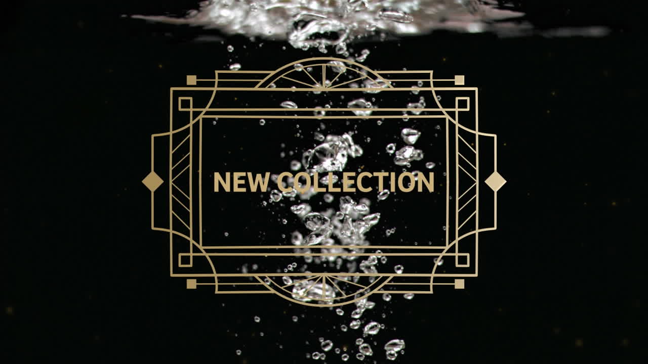 검은색 바탕에 새 컬렉션 텍스트의 애니메이션