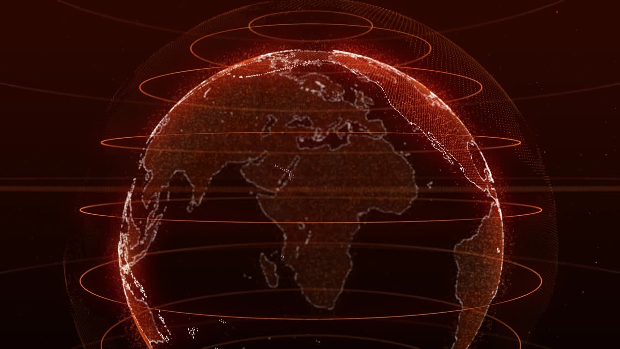 animación 3d de una malla en crecimiento en un mundo de partículas estilizadas. alrededor. círculo giratorio y partículas fondo impresionante