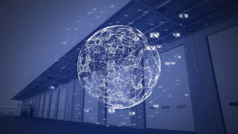 rotating digital globe with data connections