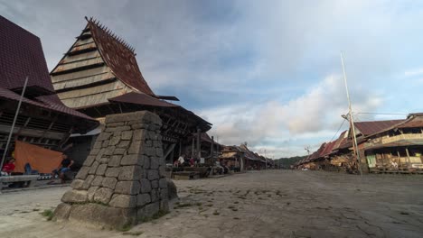long exposure view of a traditional village with ancient architecture
