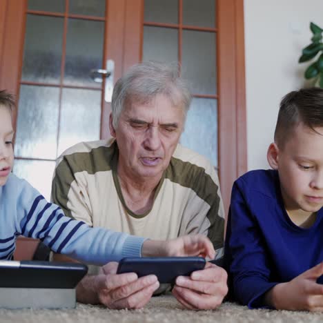 Parents relaxing at home