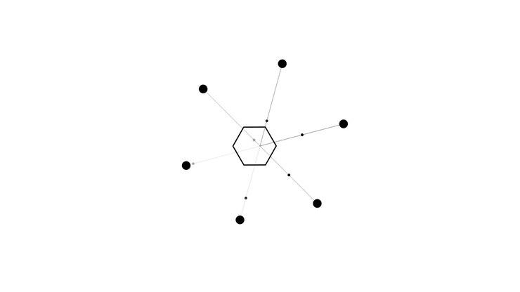Abstract Geometric Hexagon Animation with Connecting Nodes