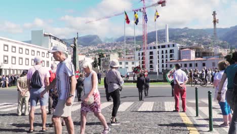 civil ceremony or parade in a city