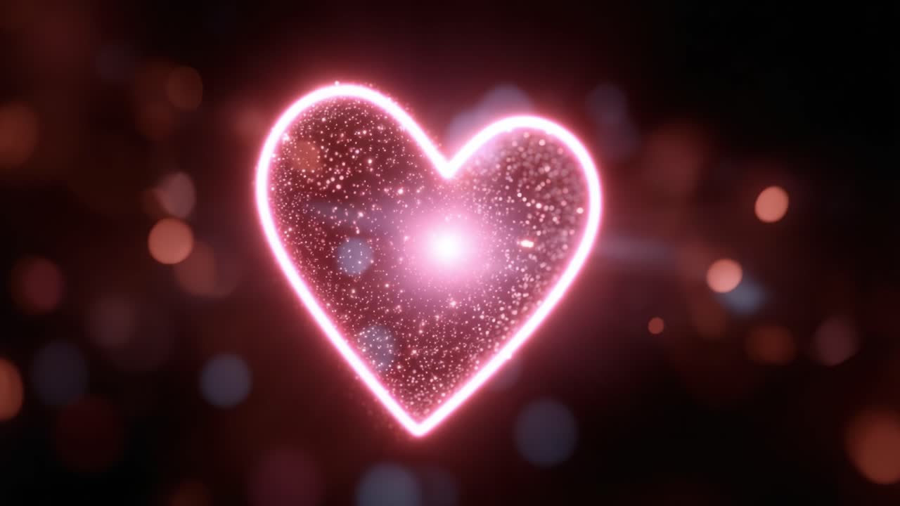 Un cuore cosmico scintillante che risplende di colori vivaci e stelle luccicanti, a simboleggiare l'amore e la bellezza dell'universo, catturando l'immaginazione