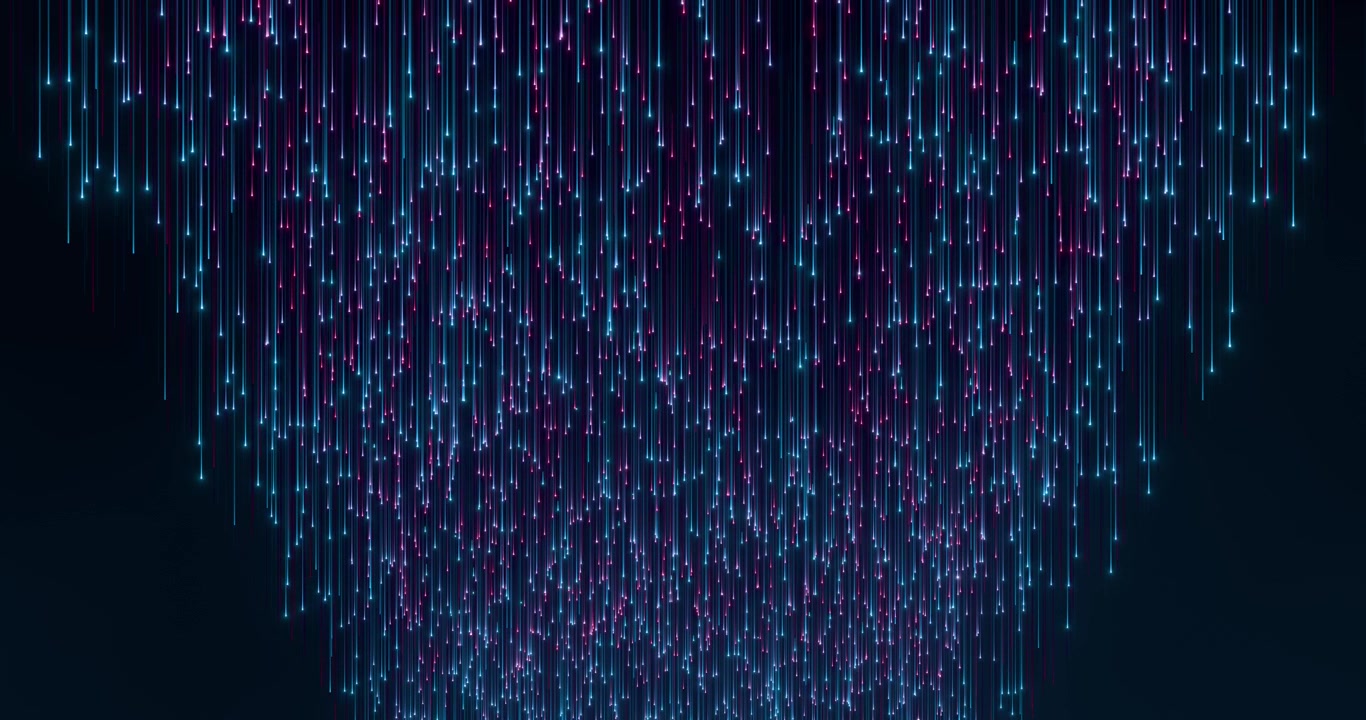 Abstract background of falling blue and pink neon light trails