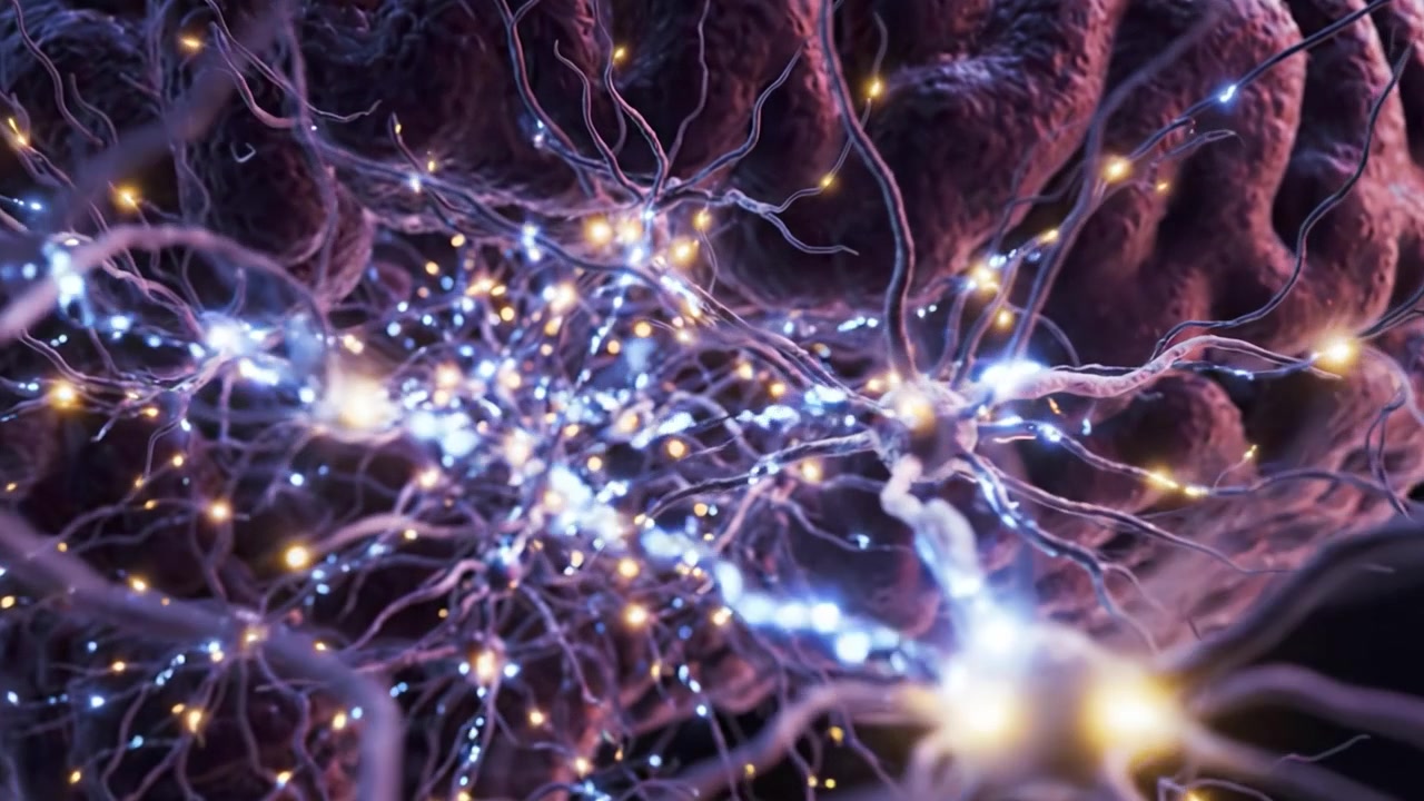 A Stunning Visualization of Neurons and Synaptic Activity within the Human Brain, Showcasing the Complex Interconnections Essential for Cognitive Function.