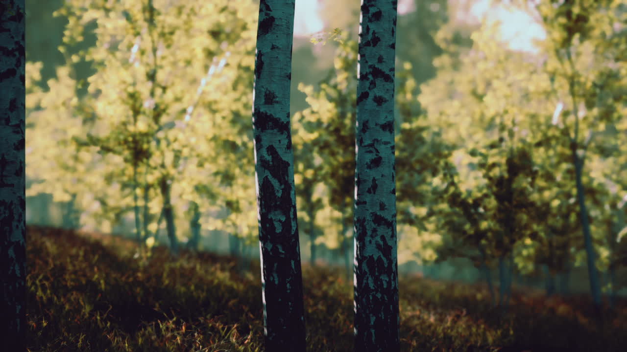 спокойный березовый лес