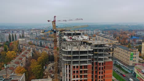 construction of a residential apartment complex. aerial view.
