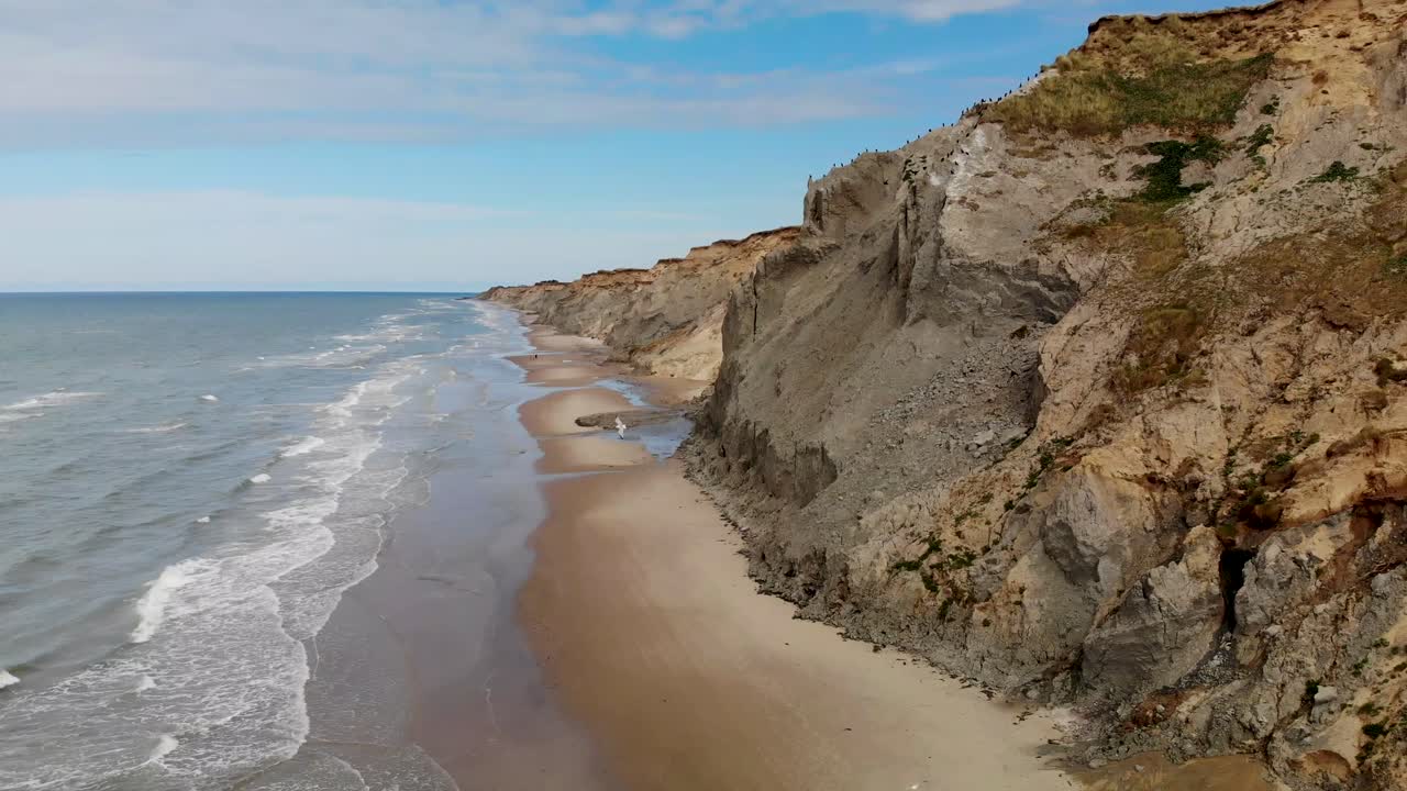 Aerial view of Rubjerg Knude by the North Sea, Denmark