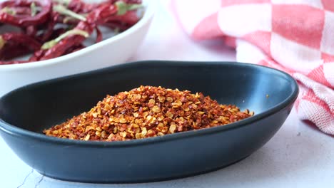 dried chili flakes in a bowl