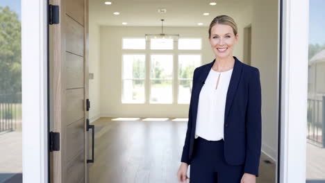real estate agent at home showing
