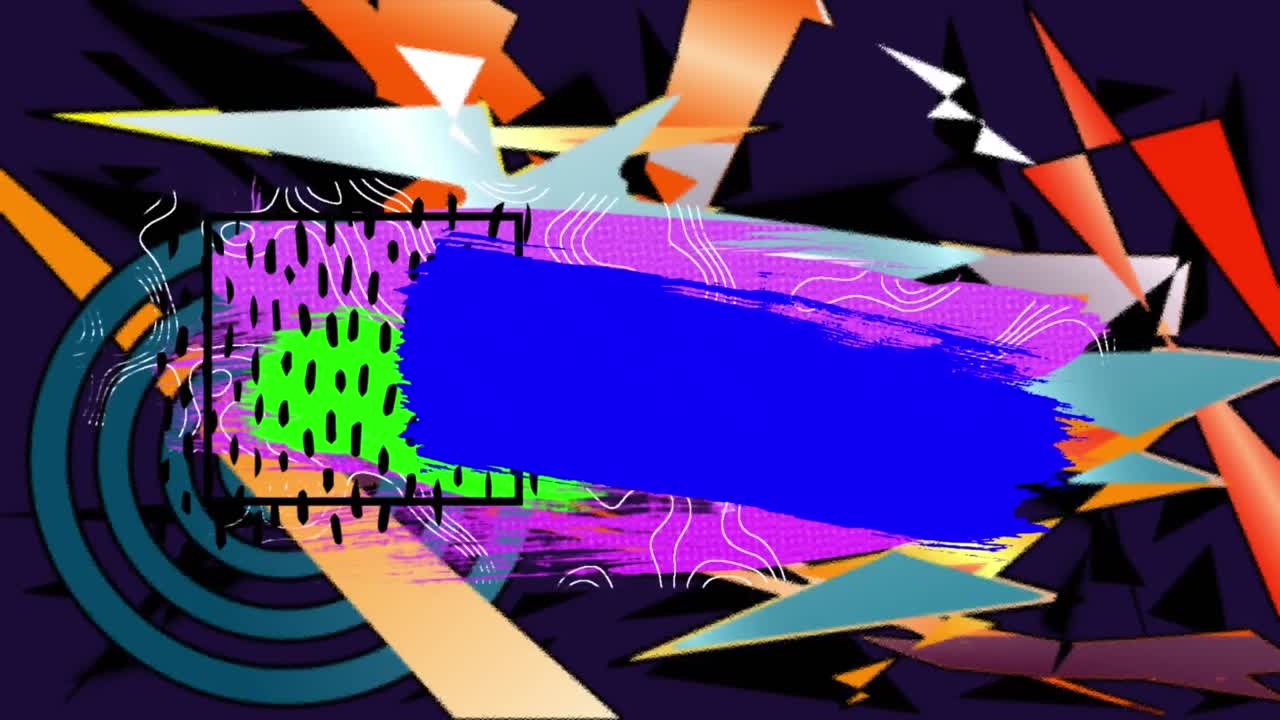 animación de formas coloridas en movimiento sobre la cuadrícula