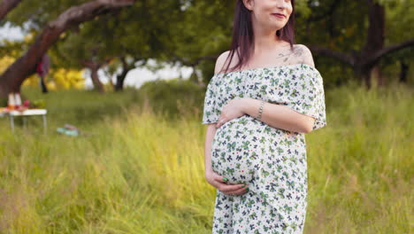 pregnant woman in a park