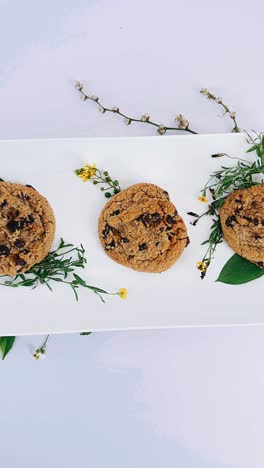 decorated cookies on a white platter