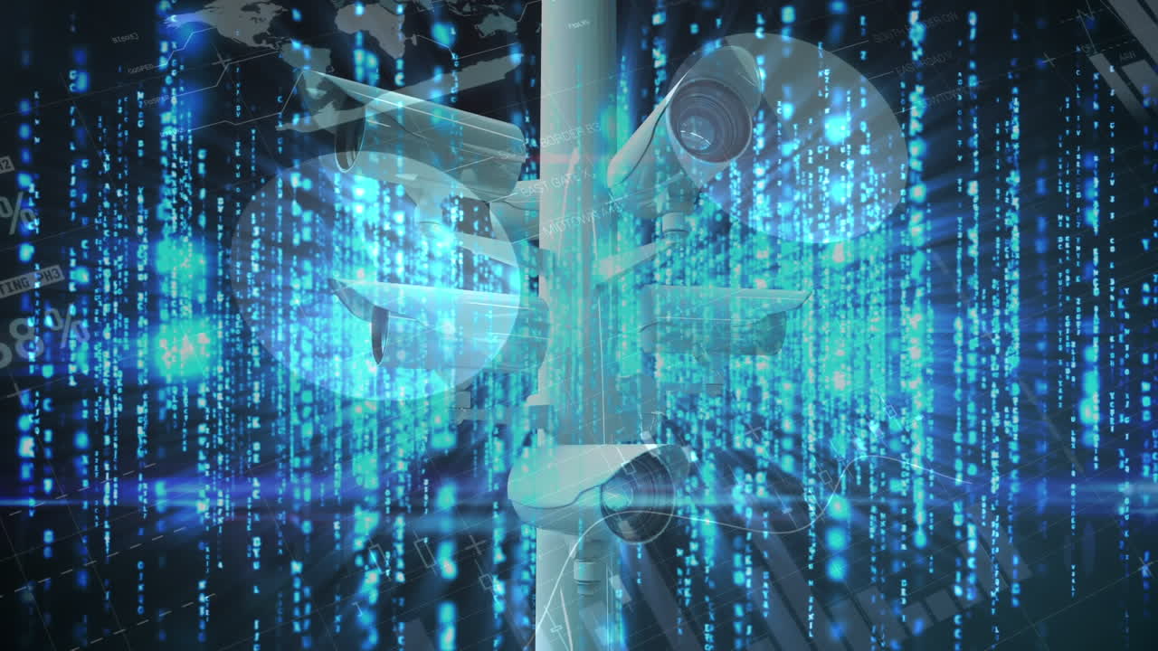 감시 카메라와 밝은 불빛