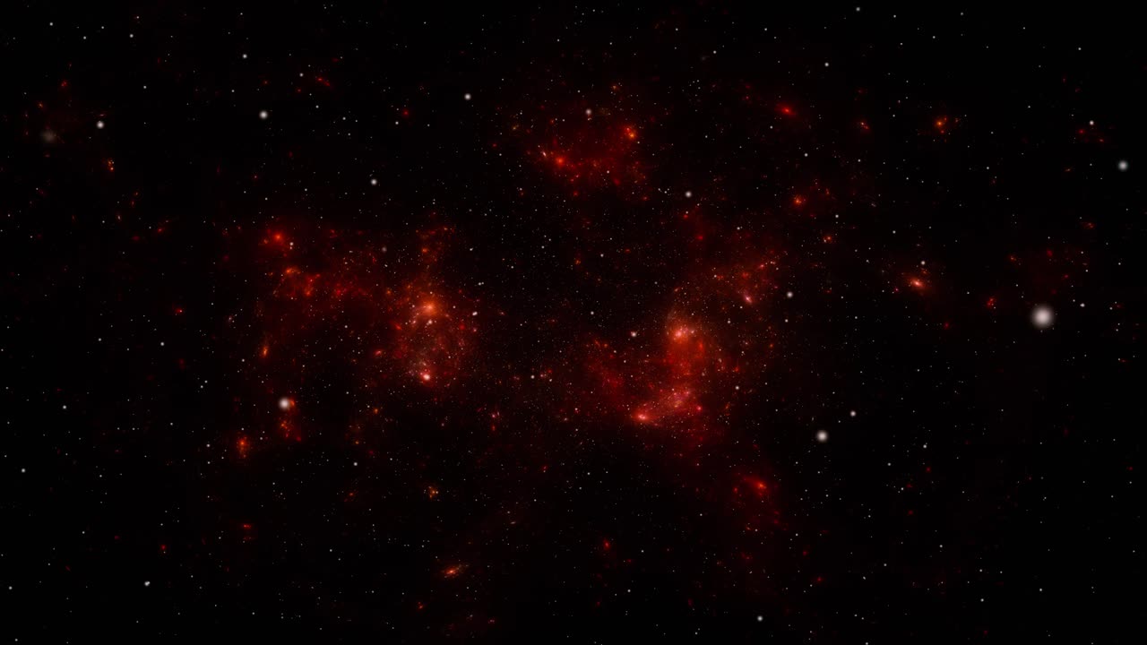 배경은 별들이 우주를 날아다니는 모습입니다.