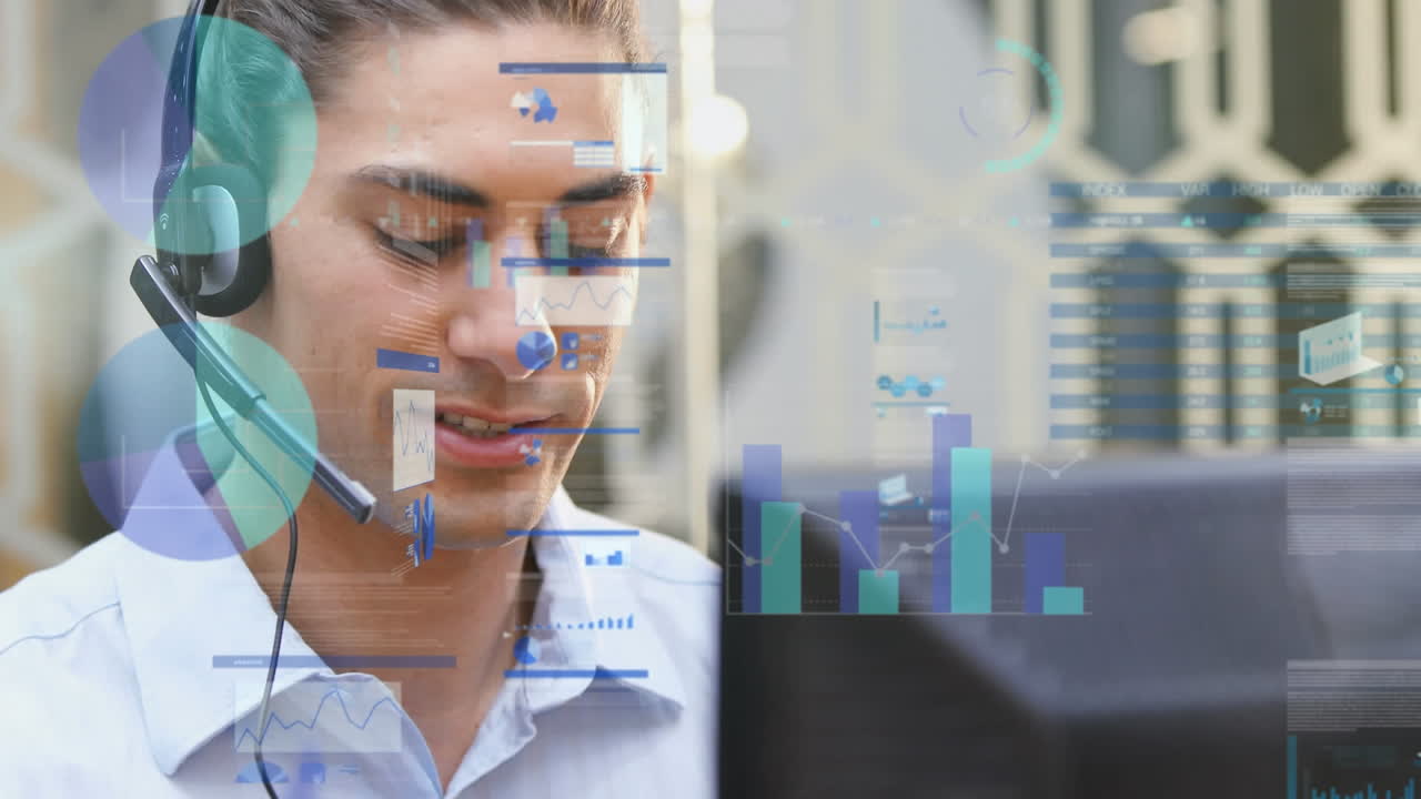 animación de redes de conexiones a través de empresarios que usan teléfonos inteligentes