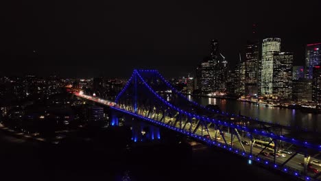 static drone shot of brisbane city's story bridge