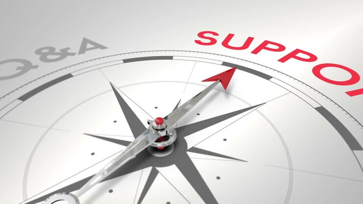 Compass pointing to support
