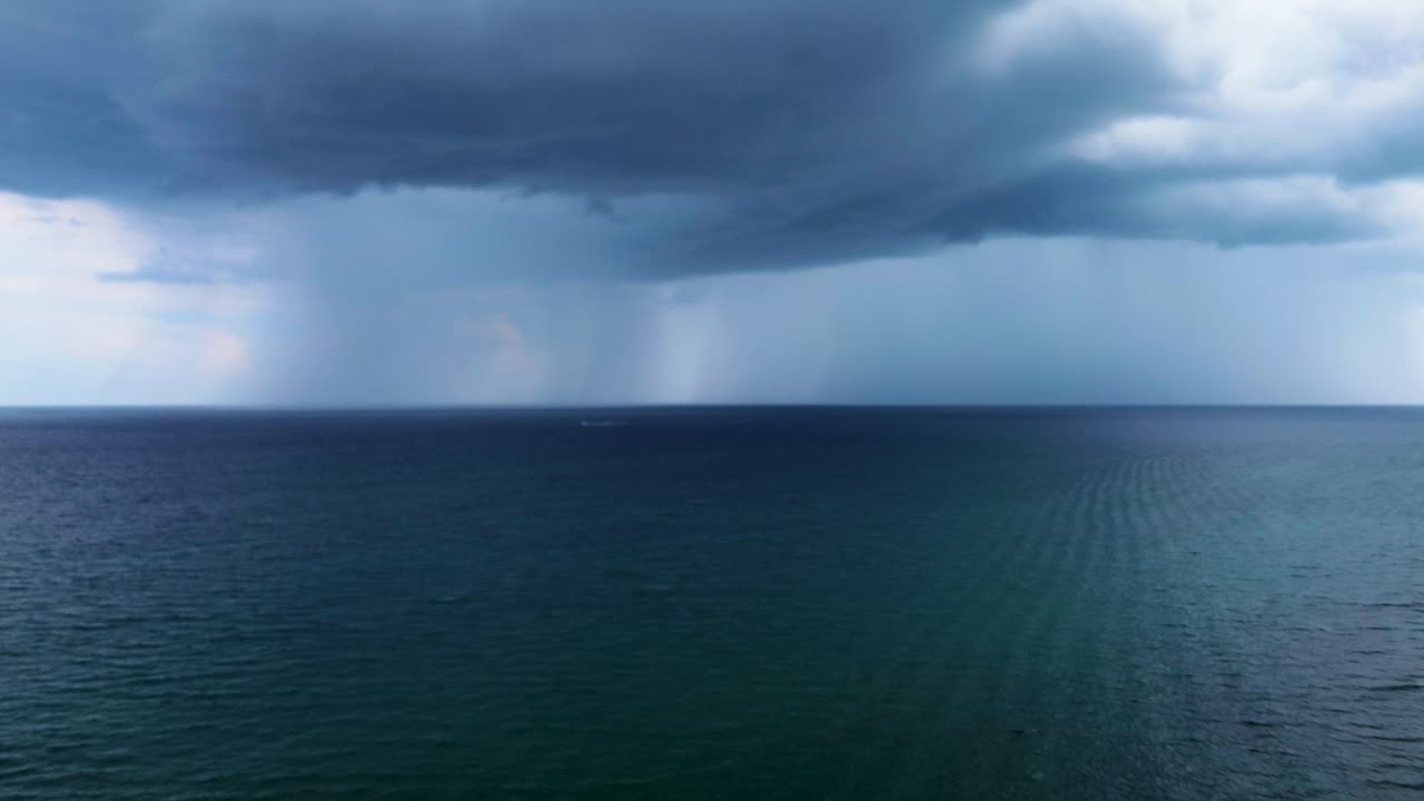 A stormy day at the beach along the Atlantic Ocean in South Florida.