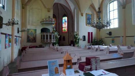 the lielstraupe castle and straupe evangelical lutheran church in the village of straupe in vidzeme, in northern latvia