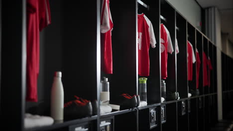 locker room with jerseys and equipment