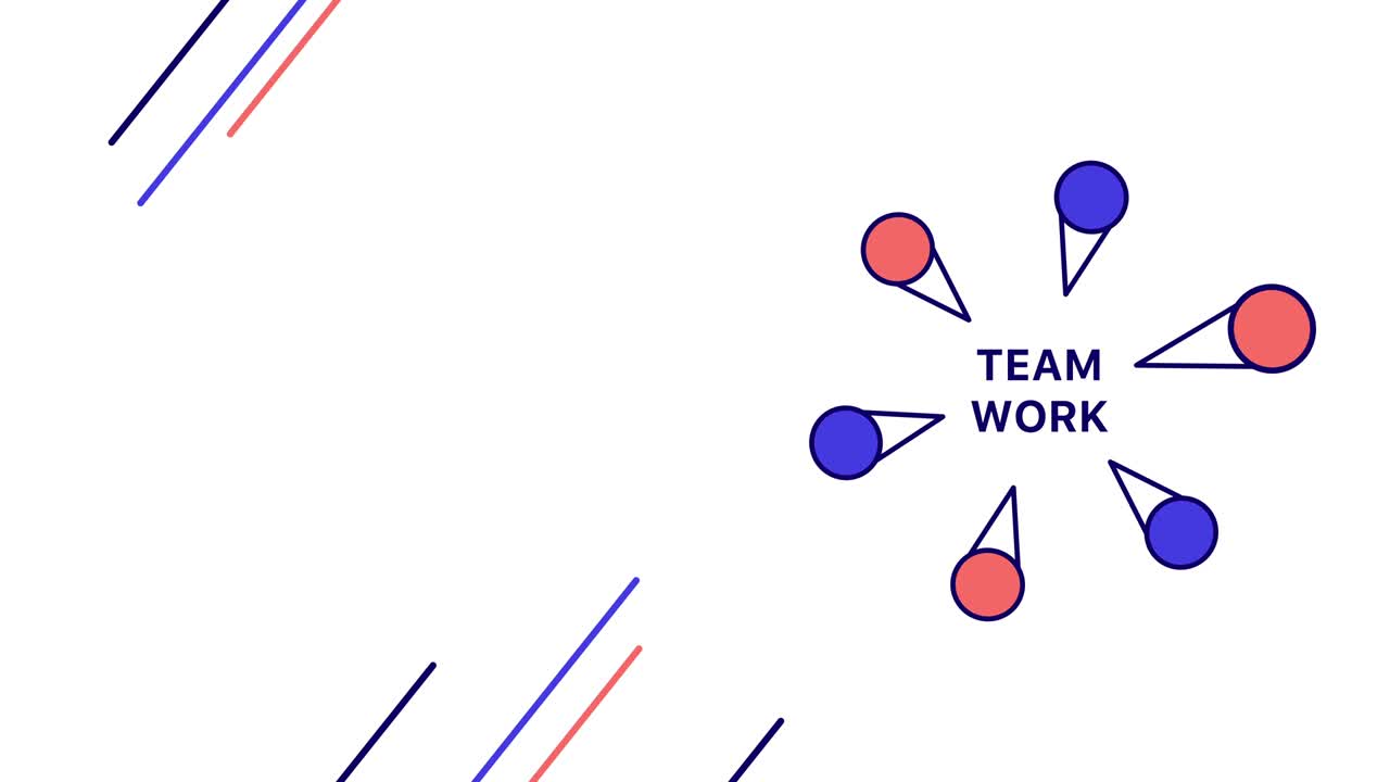 4k video of team work background in flat style.