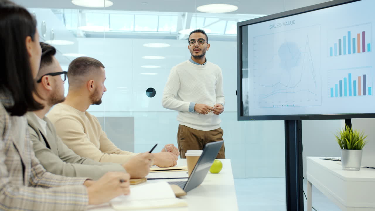 presentación de negocios al equipo