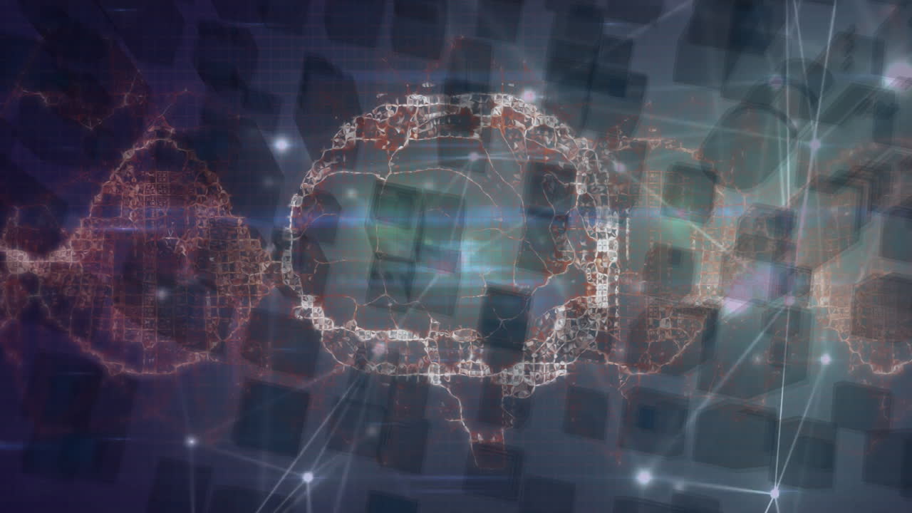 DNA strand and binary coding in animation for scientific data processing