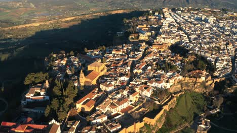 aerial top down view of historic city ronda in andalusia, spain