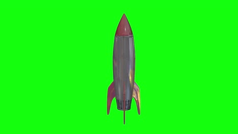 8 animaciones lanzador de cohetes metálicos en 3d nave de despegue espacial pantalla verde llave de croma