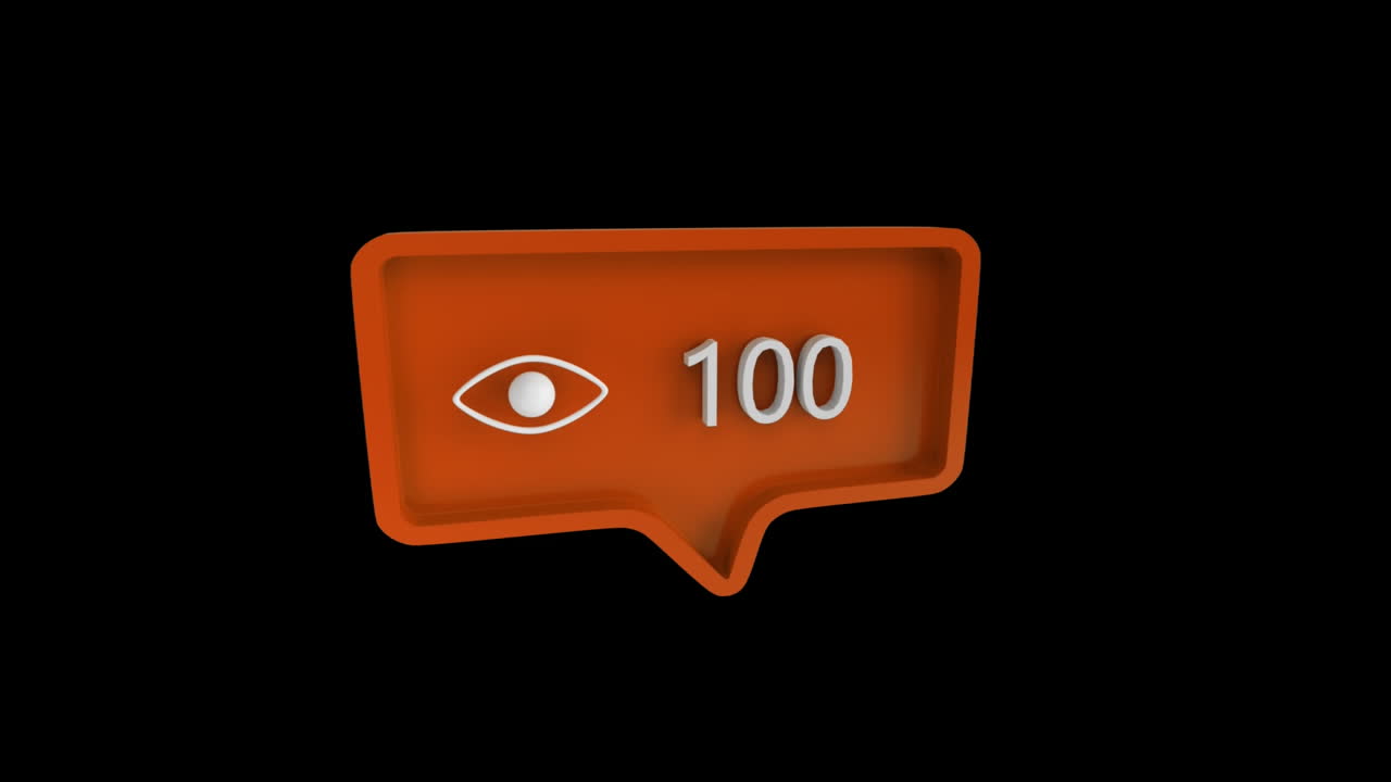 icono de vista con un número creciente en las redes sociales