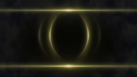 golden pattern featuring circular glowing lines shining energy waves futuristic symmetry light