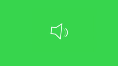 sound audio speaker icon animation on green background.