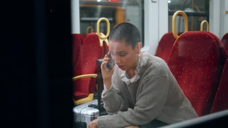 woman on a train