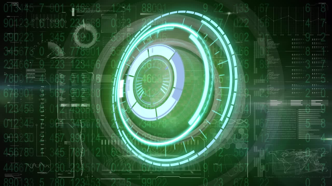 animación del escaneo del alcance sobre el procesamiento de datos