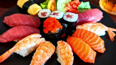beautifully arranged sushi plate at a modern eatery in ubud, bali