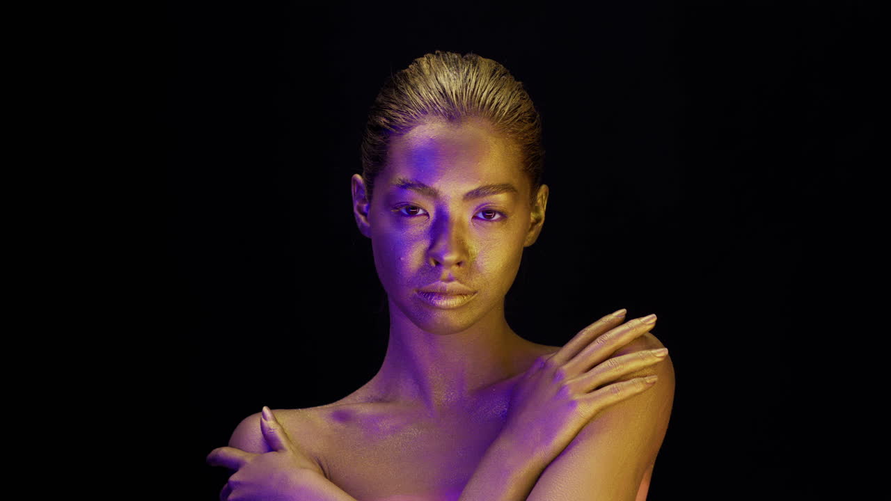 Golden and Purple Body Art Portrait