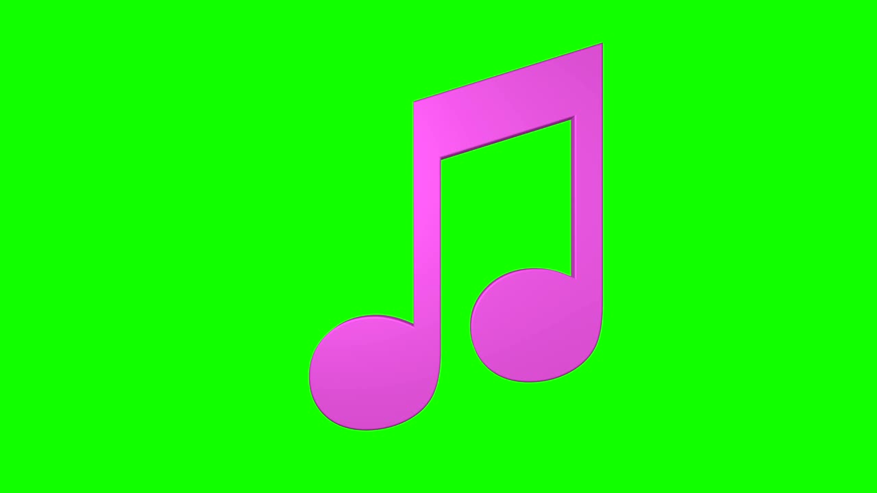 Musical note rotating loop 3d green screen | Premium Stock Video Footage
