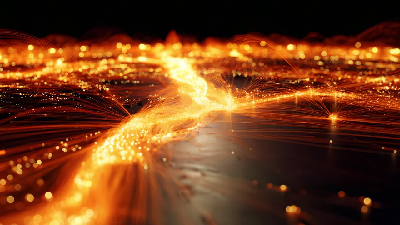 An Abstract Visualization of Dynamic Connections and Flowing Lights, Illustrating a Vibrant Network of Energy and Data in a Captivating Aesthetic