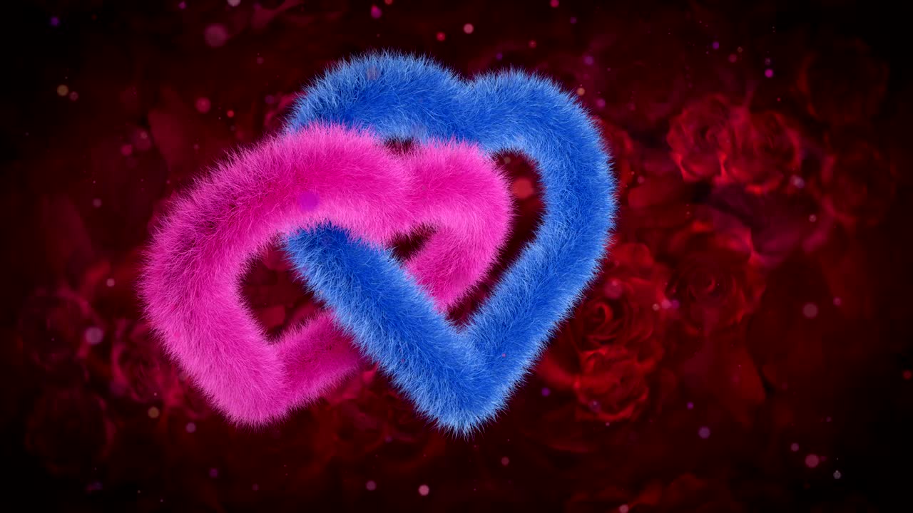 союз половых сердец, синий розовый на красных розах bg