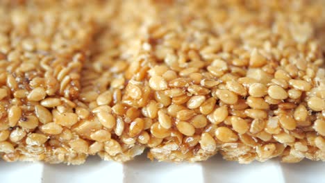 close-up of sesame brittle