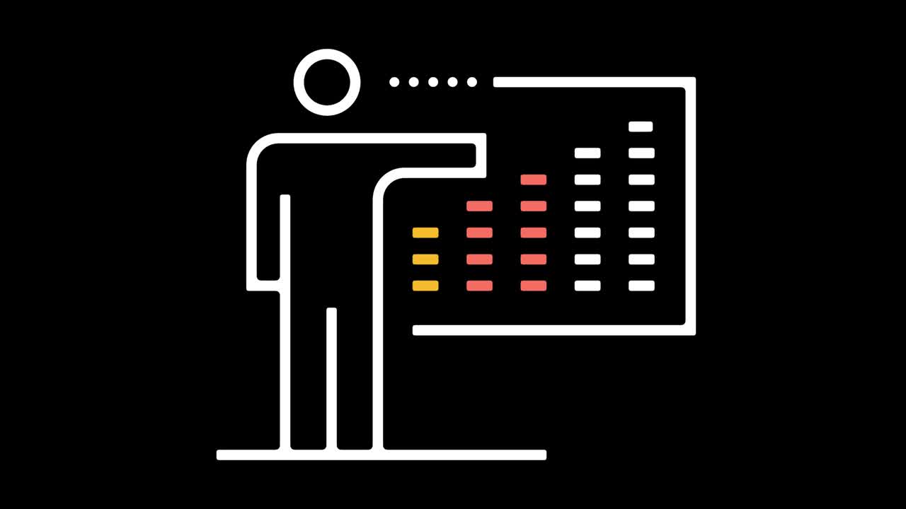animación del icono de la línea del indicador de rendimiento con alfa