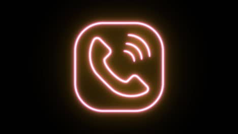 neon light icon animation. 4k uhd black background.