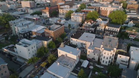 aerial view of homes in union city, new jersey. shot on a summer afternoon