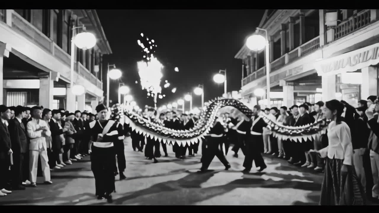 Dragon Dance Parade at Night