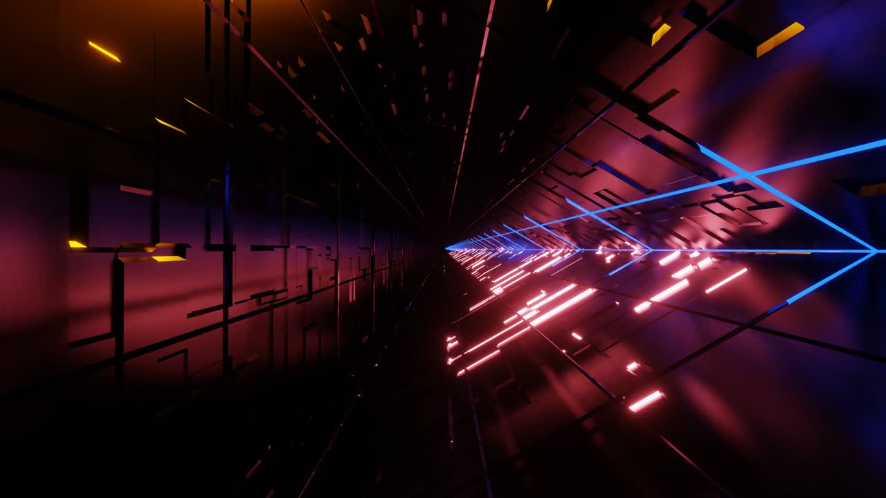 Flying in an abstract sci-fi VJ Loop tunnel.