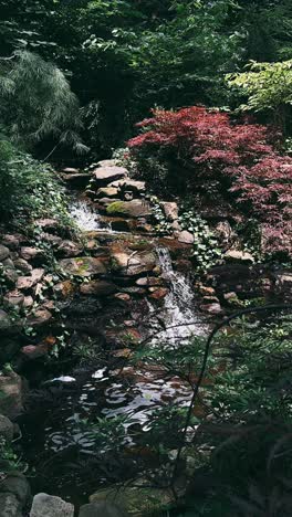 serene japanese garden waterfall