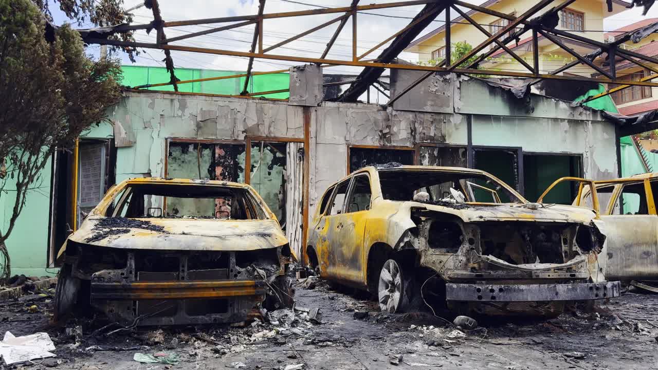 On Sept 9, 2025, Gen Z protests in Kathmandu turned destructive as a motor garage caught fire with several cars inside, symbolizing youth outrage over corruption and social media bans