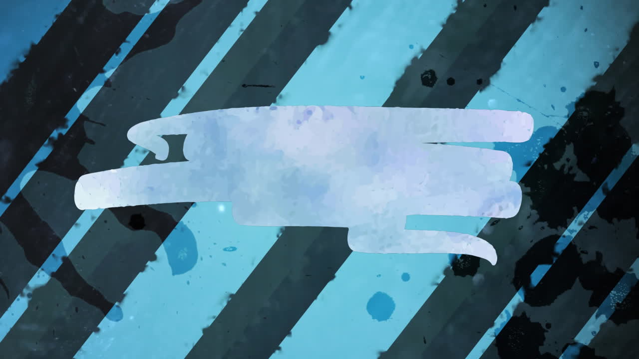 검은색 배경의 선 위에 복사 공간을 가진 파란색 모양의 애니메이션